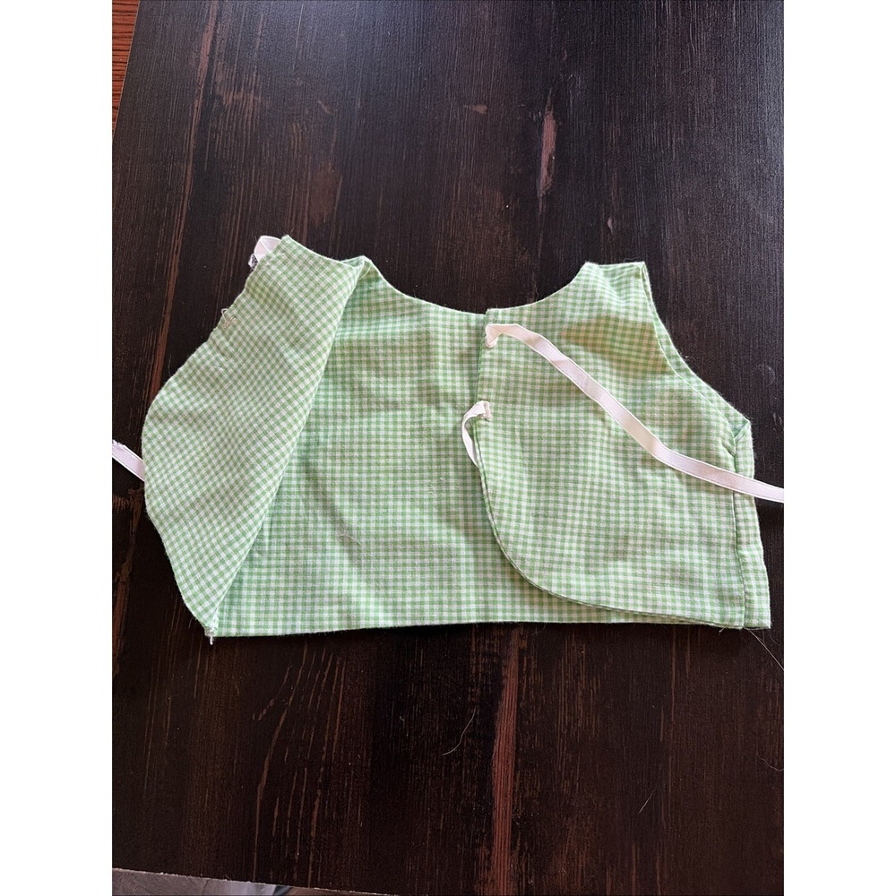 Cabbage Patch Kids / Doll Green & White Checkered Vest Top CPK 04 - Picture 3 of 4